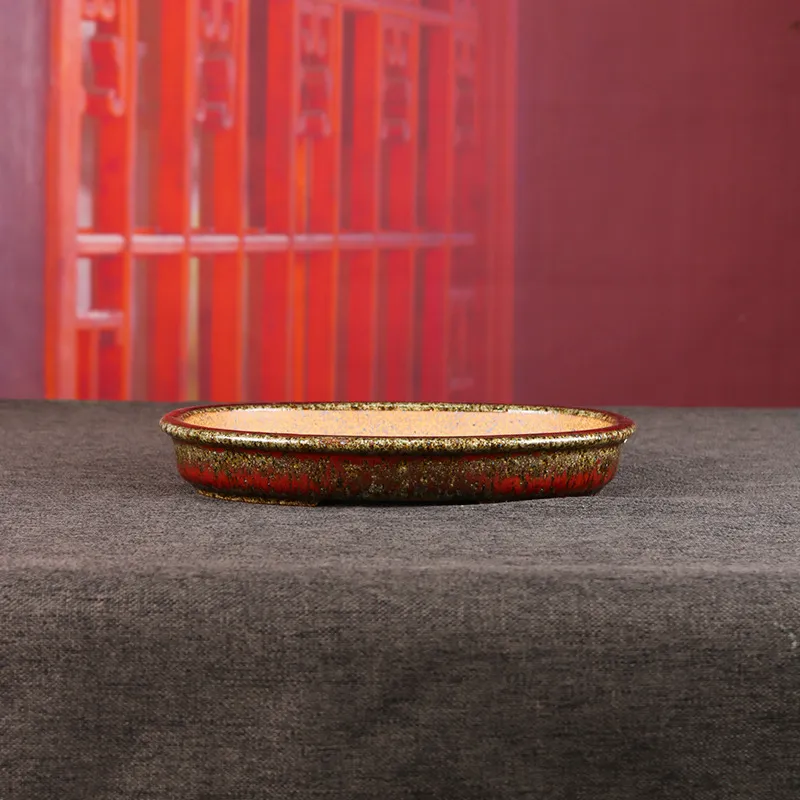 Half-handmade High Temperature Glazed Firewood Burning Shallow Basin