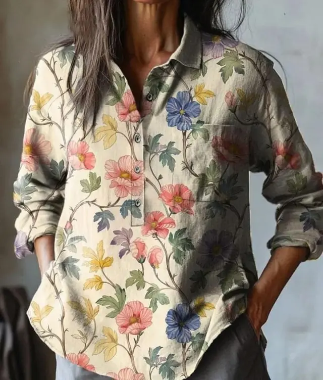 Summer Women's Fashion Printed Long sleeved Shirt Style4 - Shop at LoveMi