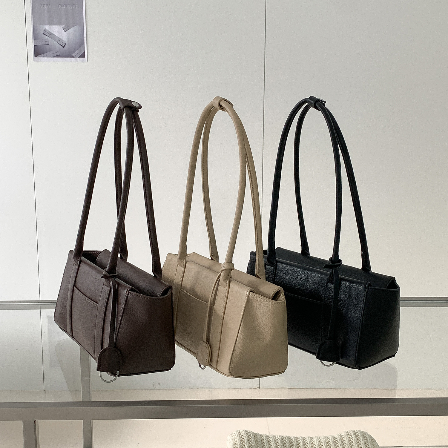 New Retro Large-capacity Underarm Bag Made From PU Leather