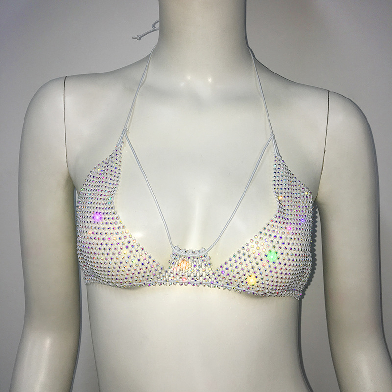 White AB Diamond Bra