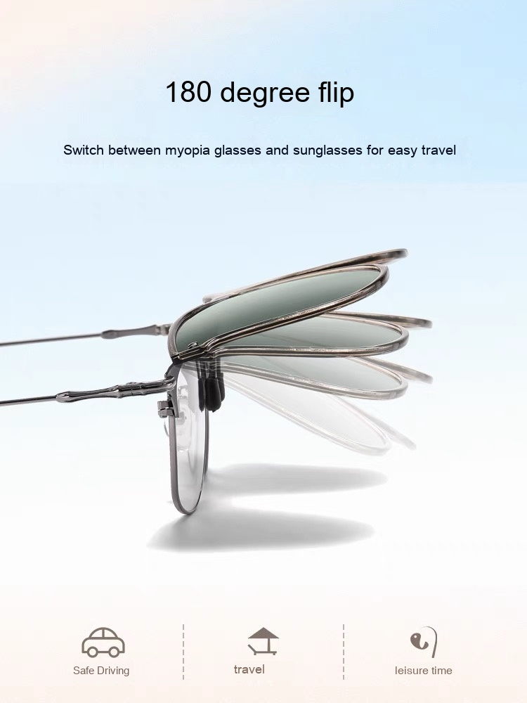 Foldable Polarized Sunglasses Clip Sun Protection UV Protection - Image 3