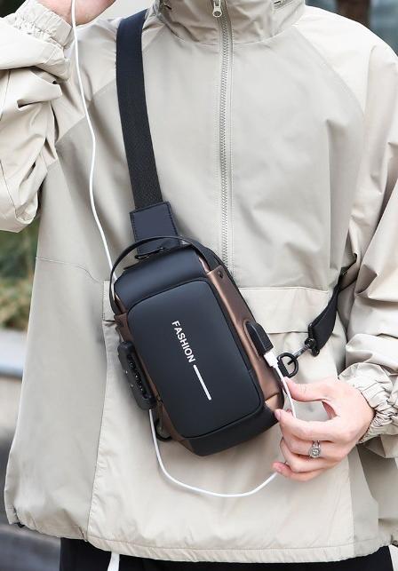 Mens Chest Bag Single-shoulder Crossbody Bag Waterproof And Abrasion-resistant