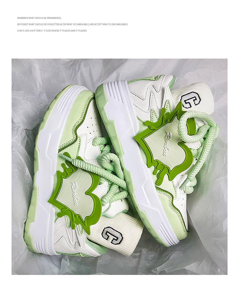 Color Contrast Patchwork Bread Shoes Increased By Light Casual Shoes - Image 32