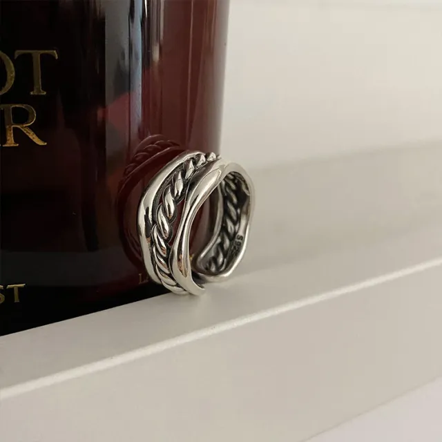 European And American Niche design Braided Cable Three layer Ring Retro Color - Shop at LoveMi