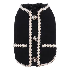 Pet Clothes Autumn And Winter Quilted Coat Warm - Black - View 1