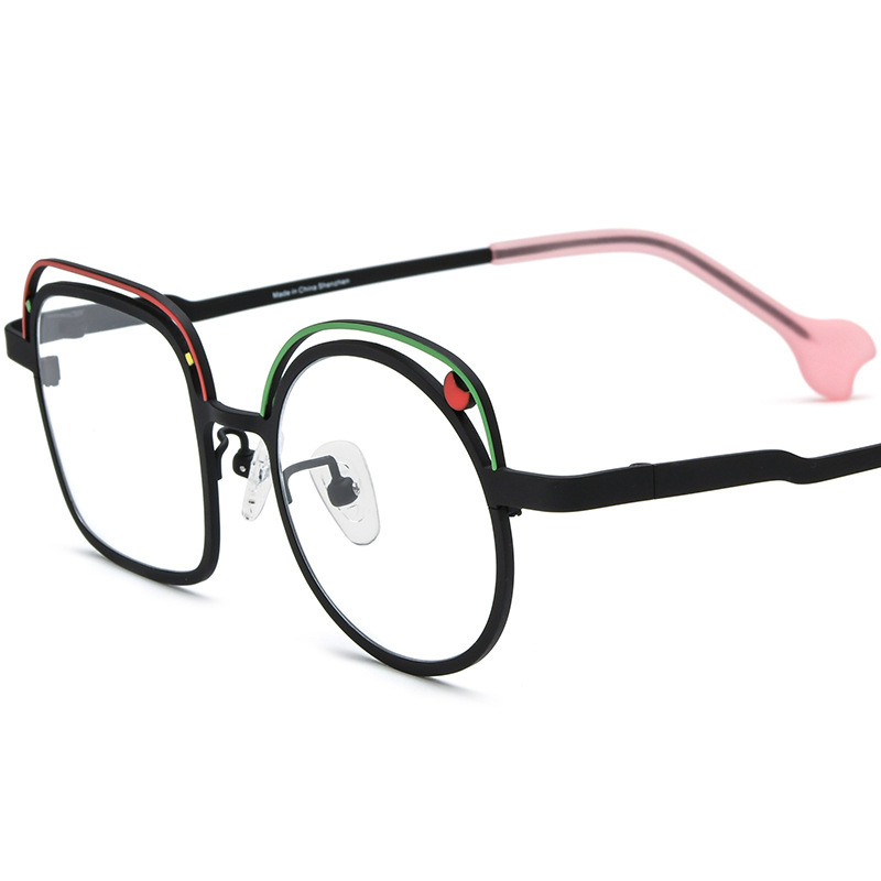 Women's Colored Ultra-light Pure Titanium Irregular Myopia Glasses - Image 4