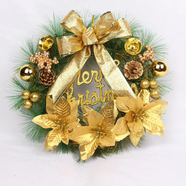 New Year Decoration Garland Christmas Decorations Garland Door Frame Window Pendant 40Cm Gold - Shop at LoveMi