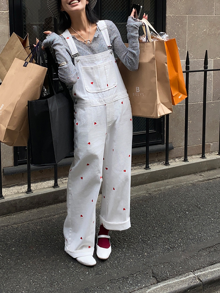 Retro Loose Straight Casual Wide leg Trousers White - Shop at LoveMi