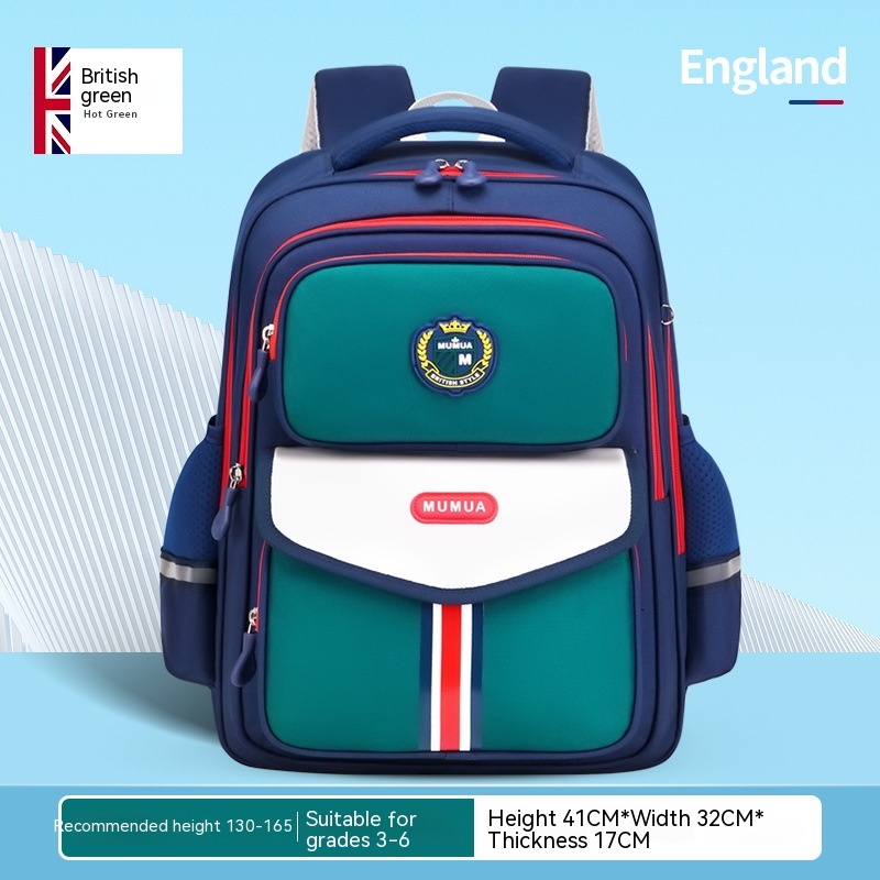 Primary School Student Waterproof Spine Protection Waist Support Large Capacity Backpack Oxford Cloth For Boys And Girls - Image 9