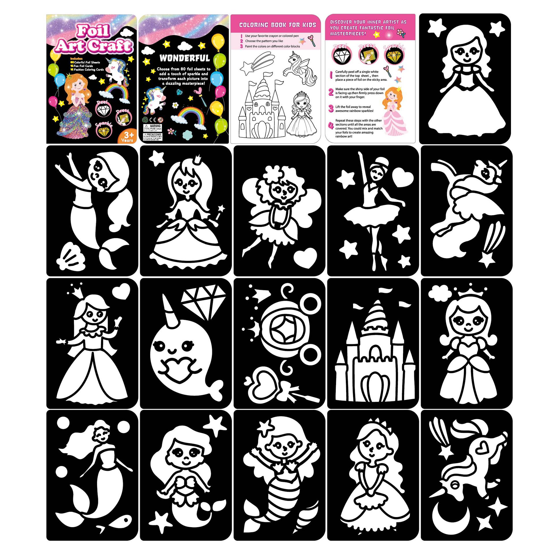 Title 2, Magic Art Sticker Book Animal Princess Handmade...