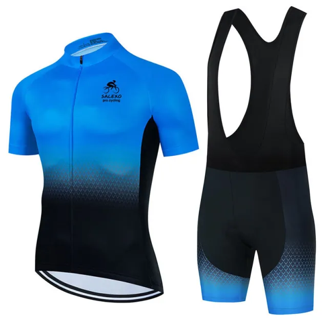 Cycling Clothes Suit Breathable Short Sleeve Suspender Shorts 1 Set S - Shop at LoveMi