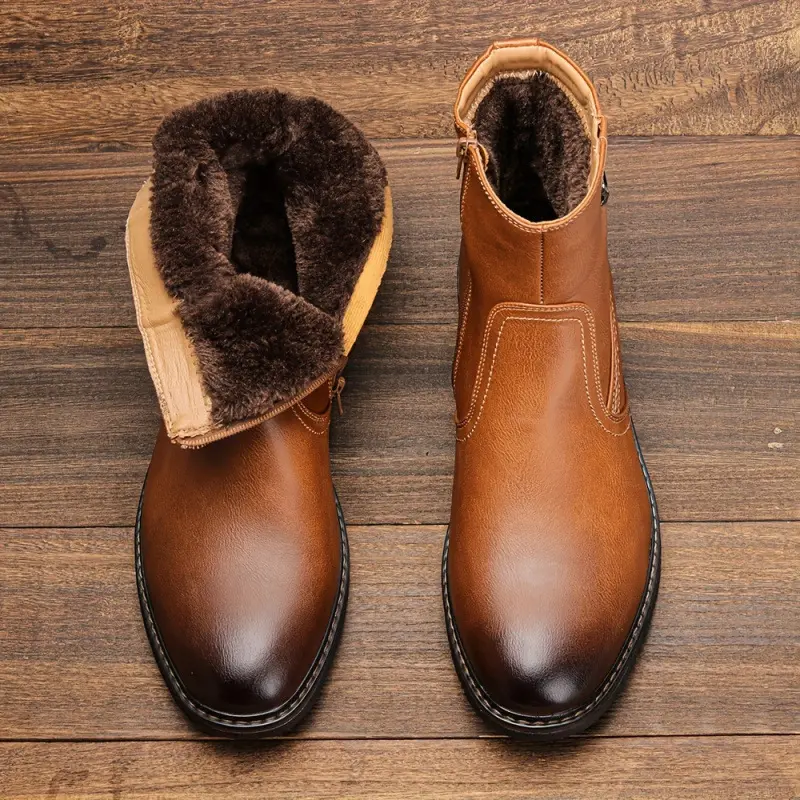 Dress Boots With Zipper Faux Fur