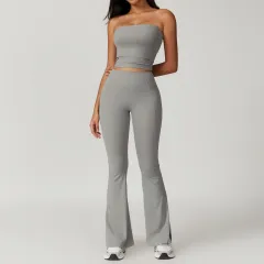 Brushed Back Tight Yoga Suit Women - Rhino Gray - View 1
