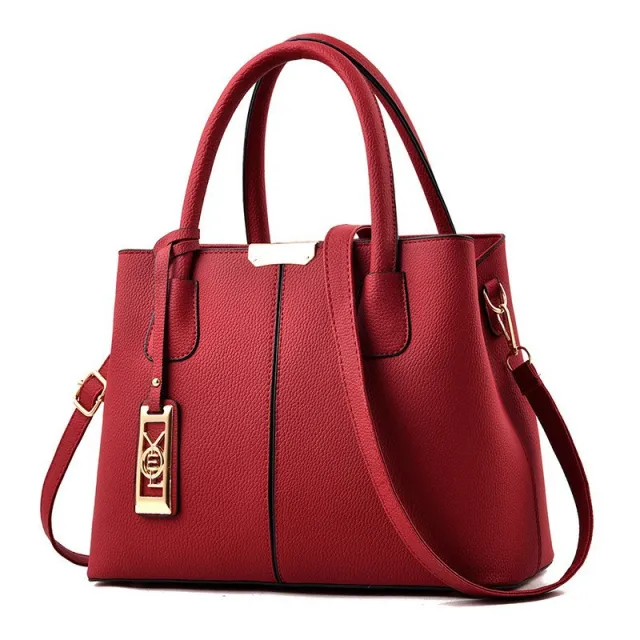 One shoulder Crossbody Iron Pendant Decorative Large Capacity Handbag Red - Shop at LoveMi