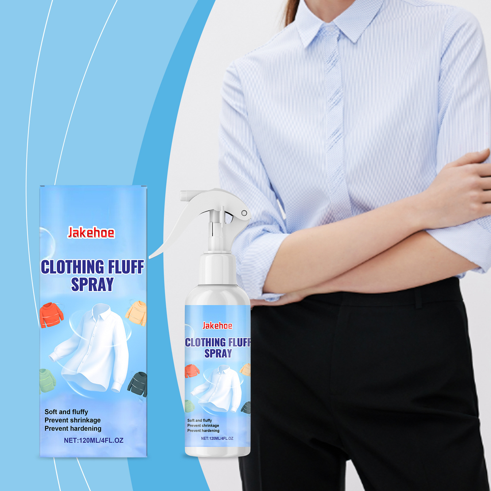 JAKEHOE Clothes Wrinkle Removal Anti-static Spray Ironing-free Spray Care Solution Wrinkle Removal Refreshing Not Oily