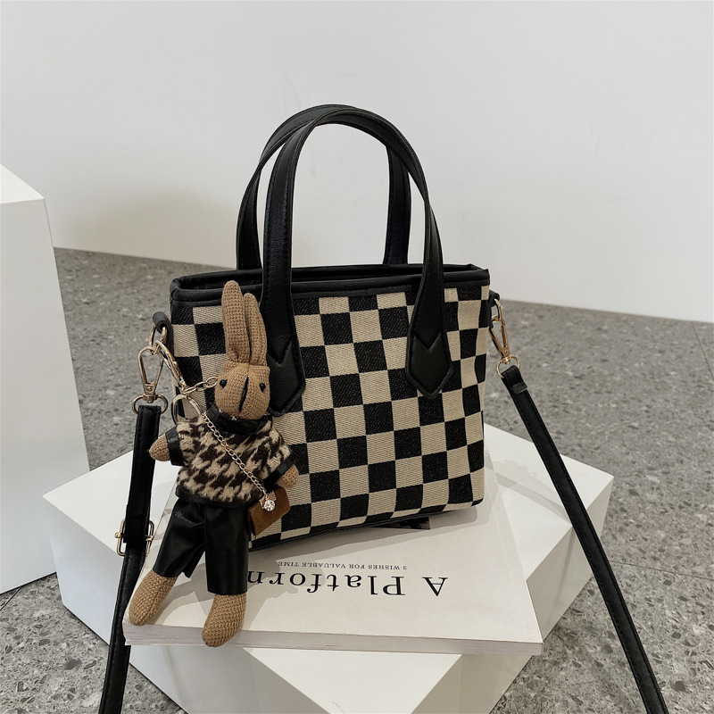 Fashion Houndstooth Shoulder Bags Portable Checkerboard Handbags All-match Messe - Bild 12 von 17