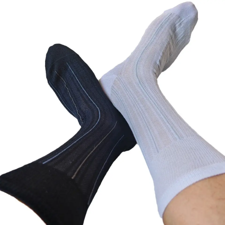 Vertical Stripe Ultra-thin Breathable Mesh Cotton Socks