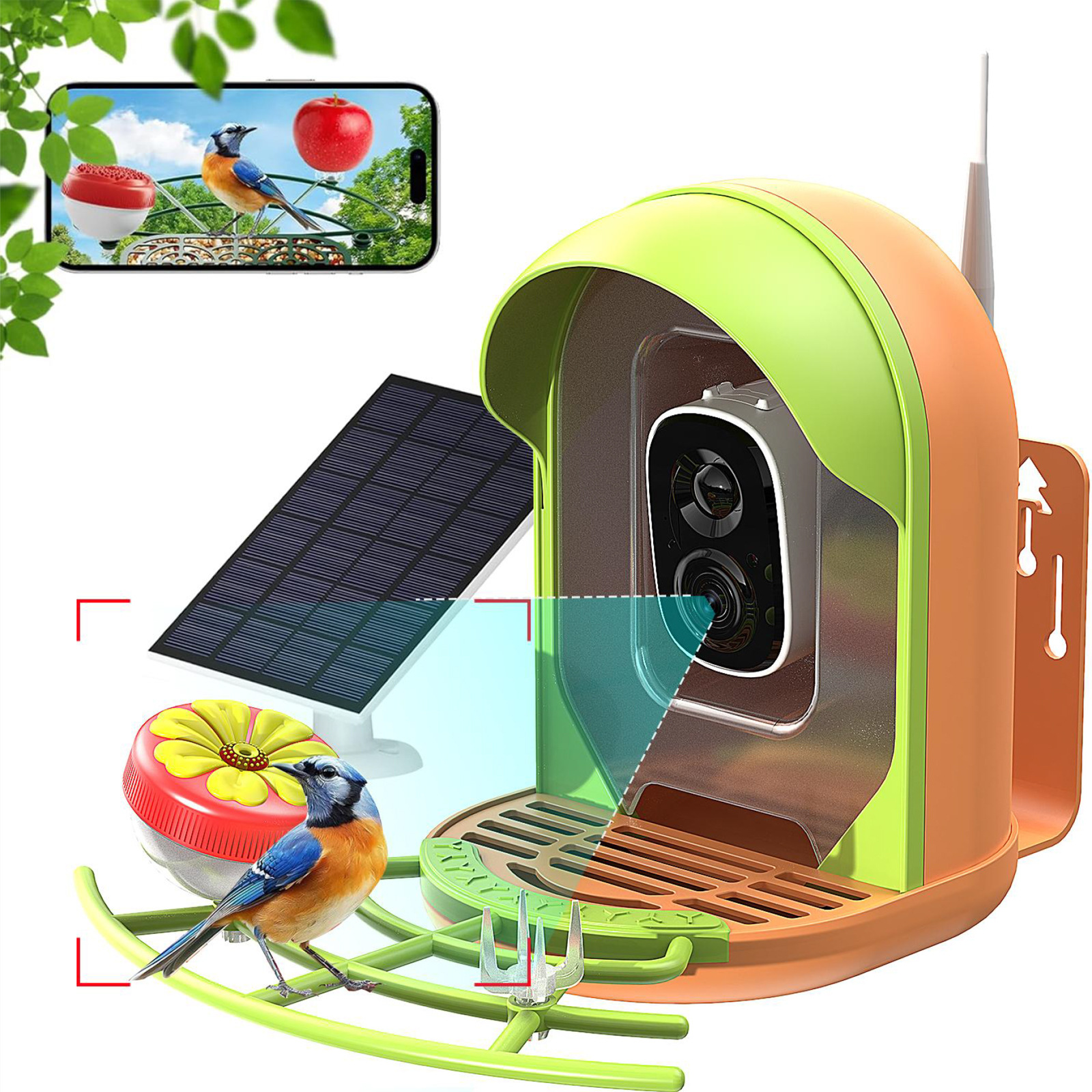 Smart Bird Feeder With AI-powered Camera Outdoor Solar Charging 15