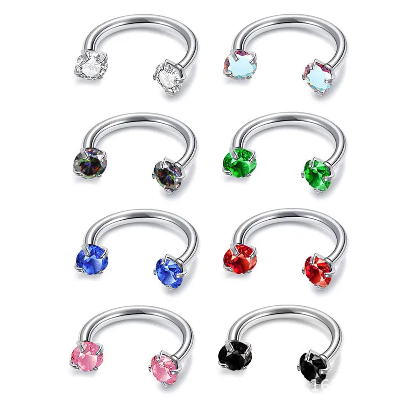 Titanium Alloy Horseshoe Ring Double-headed