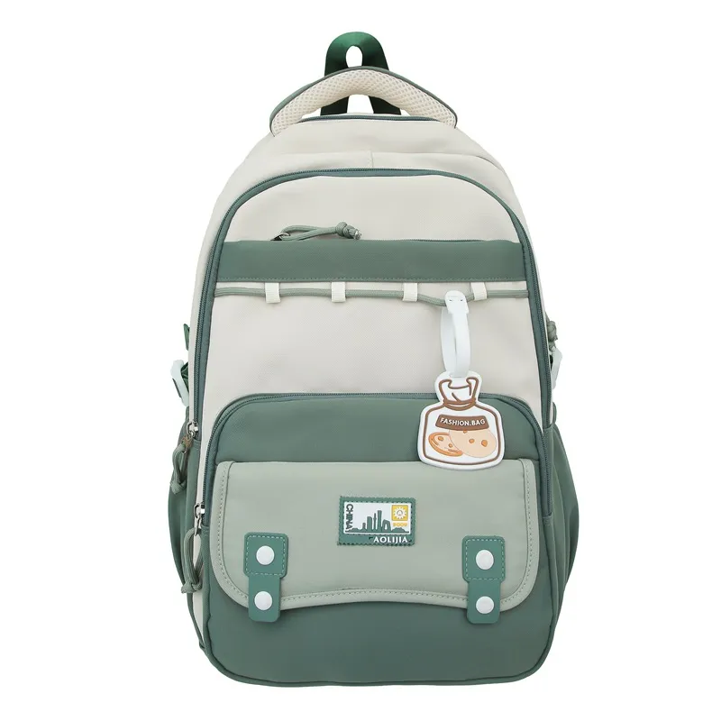 Large Capacity School Bag For Junior And Senior High School - Green