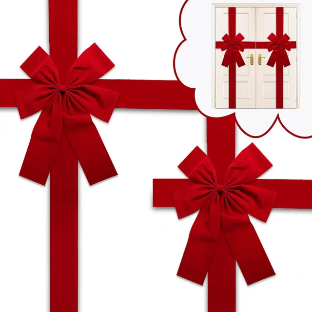 Door Hanging Christmas DIY Bow Ribbon Red - Shop at LoveMi