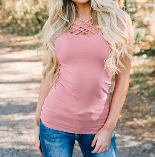 Women's Cotton Vest Pink - Shop at LoveMi