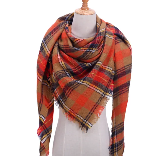 Autumn And Winter Artificial Cashmere Scarf High Density Triangular Binder Couple Plaid Scarf Warm Shawl 5 - Shop at LoveMi