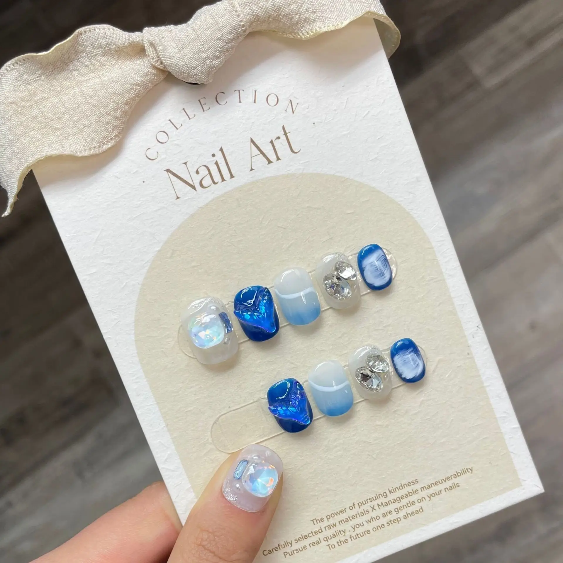 Handmade Wear A Mermaid Ocean Short High Sense Finished Nail Beauty