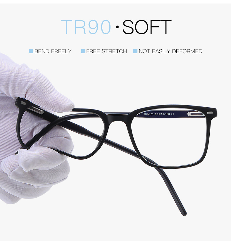 Title 5, TR90 Spring Leg Square Blue Light Blocking Glasses