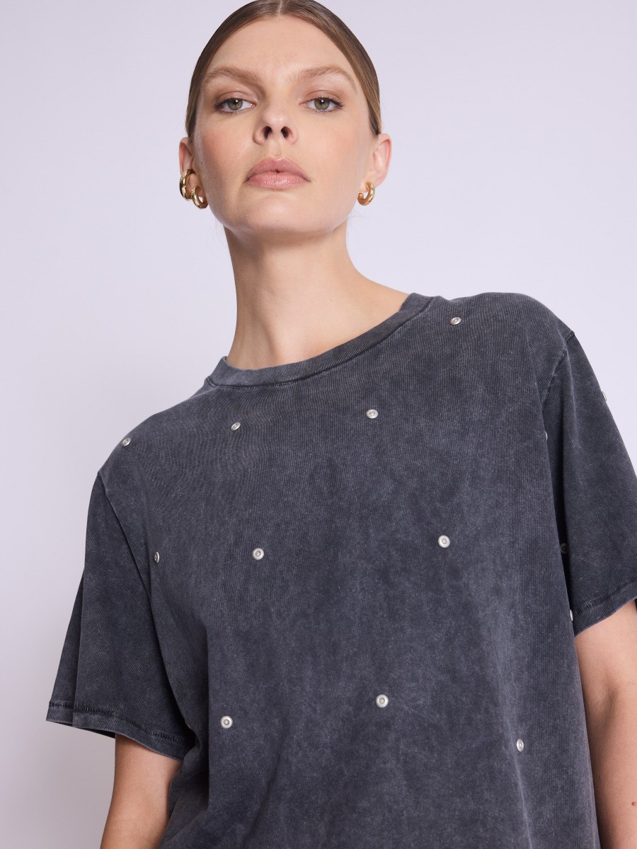 Womens Casual Crew-Neck Batwing-Sleeve T-Shirt