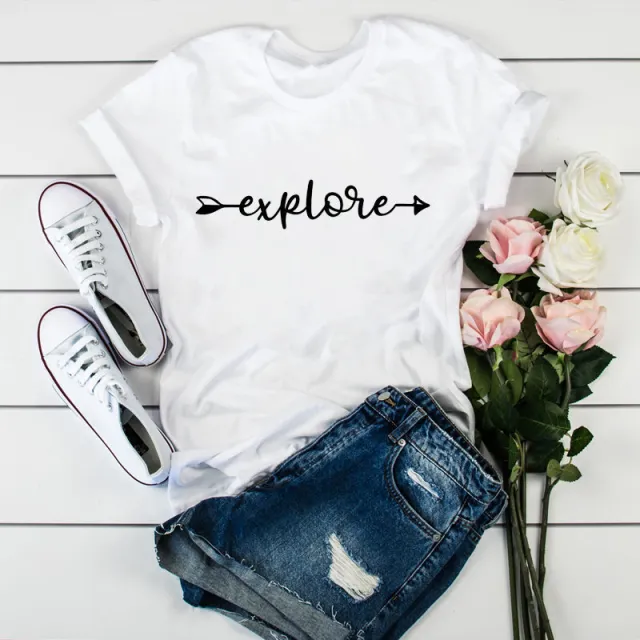 Women's Modal Double Tass Short sleeved T shirt Xj488 White 3 - Shop at LoveMi