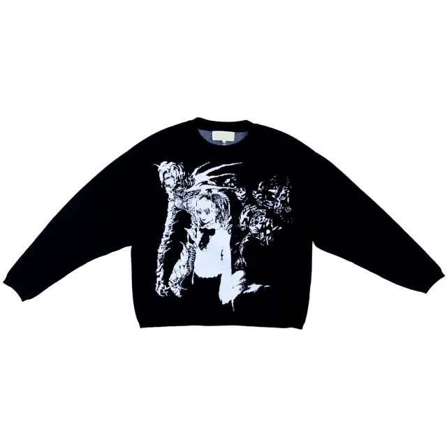 Round Neck Loose Sweater Coat Black - Shop at LoveMi