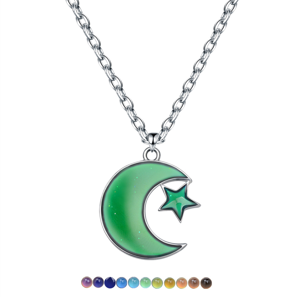 Retro Simple Temperature-sensitive Color-changing Pendant Necklace For Women