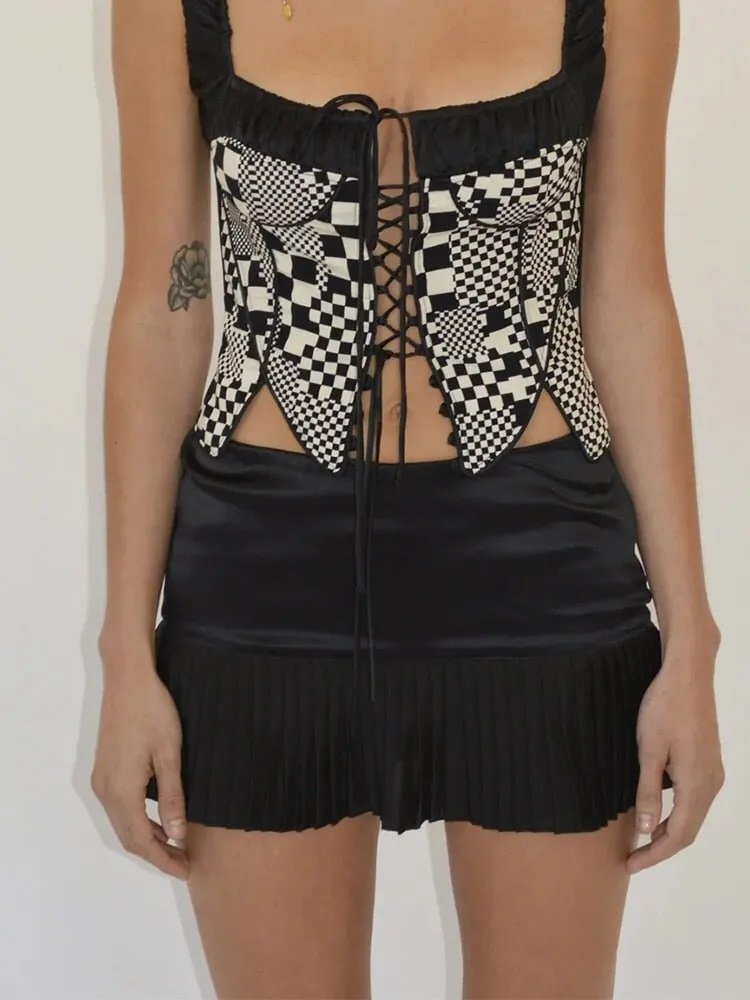 Tight Stitching Pleated Fashionable All-match Skirt - Black