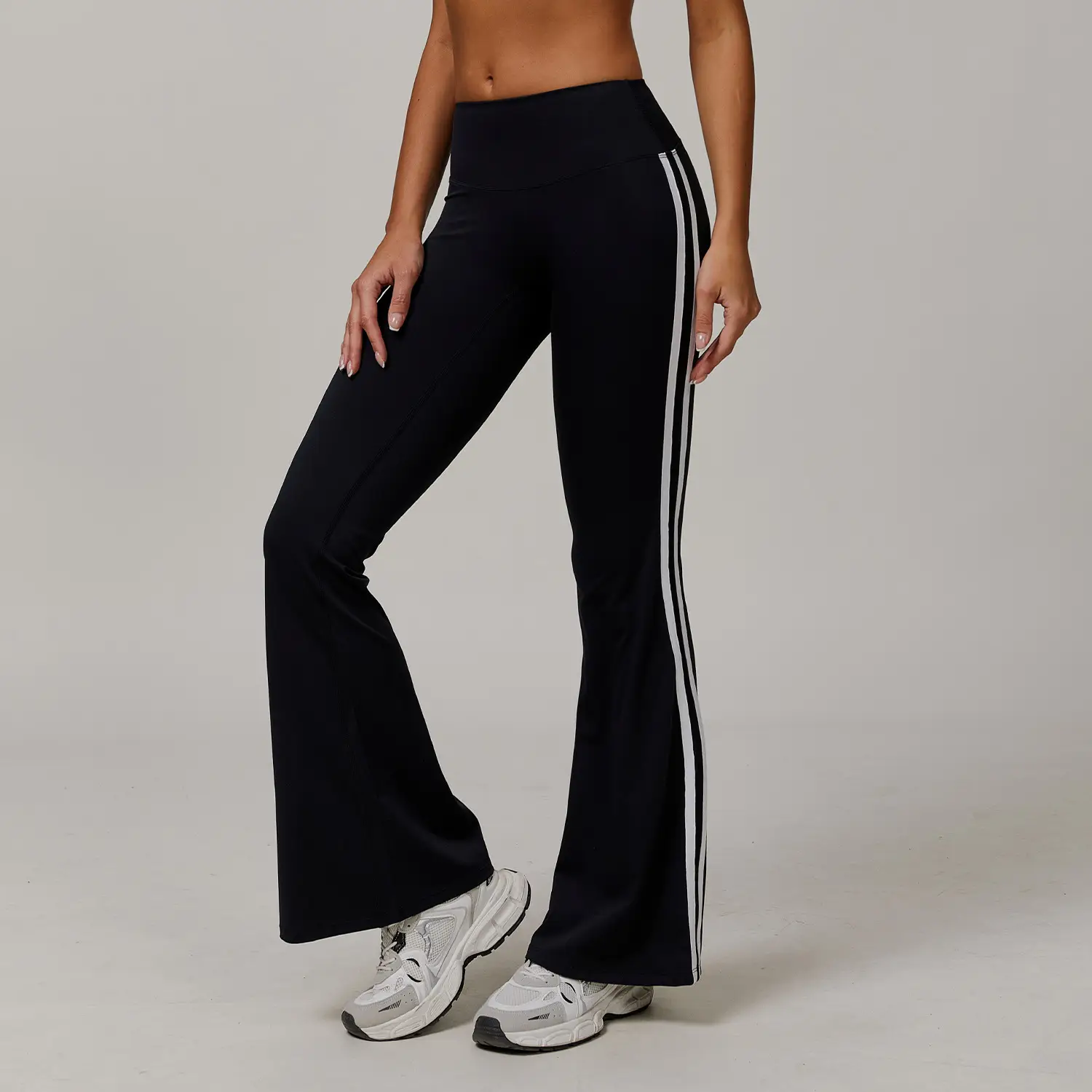 Nude Feel Sports Trousers Slightly Stretch Slimming And Wide Leg Fitness Pants