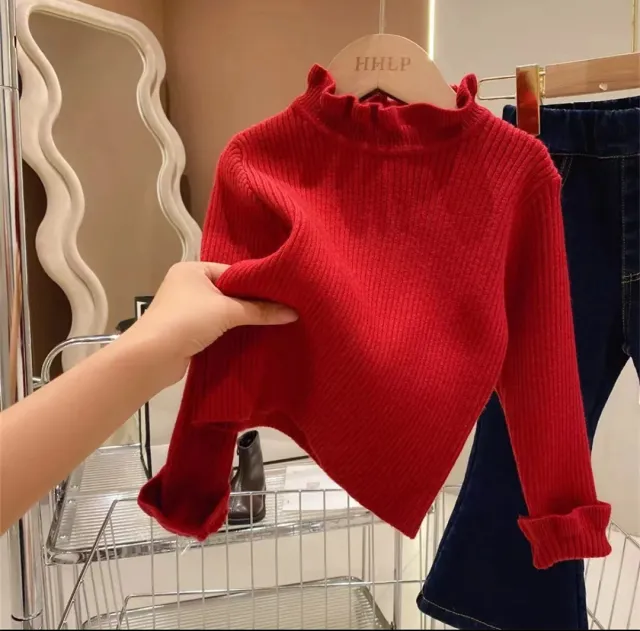 Spring And Autumn New Baby Knitted Top Red - Shop at LoveMi