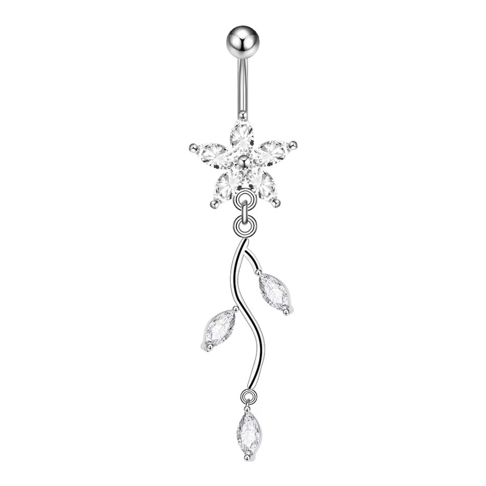 Butterfly Heart Zircon Minimalist Navel Piercing Jewelry