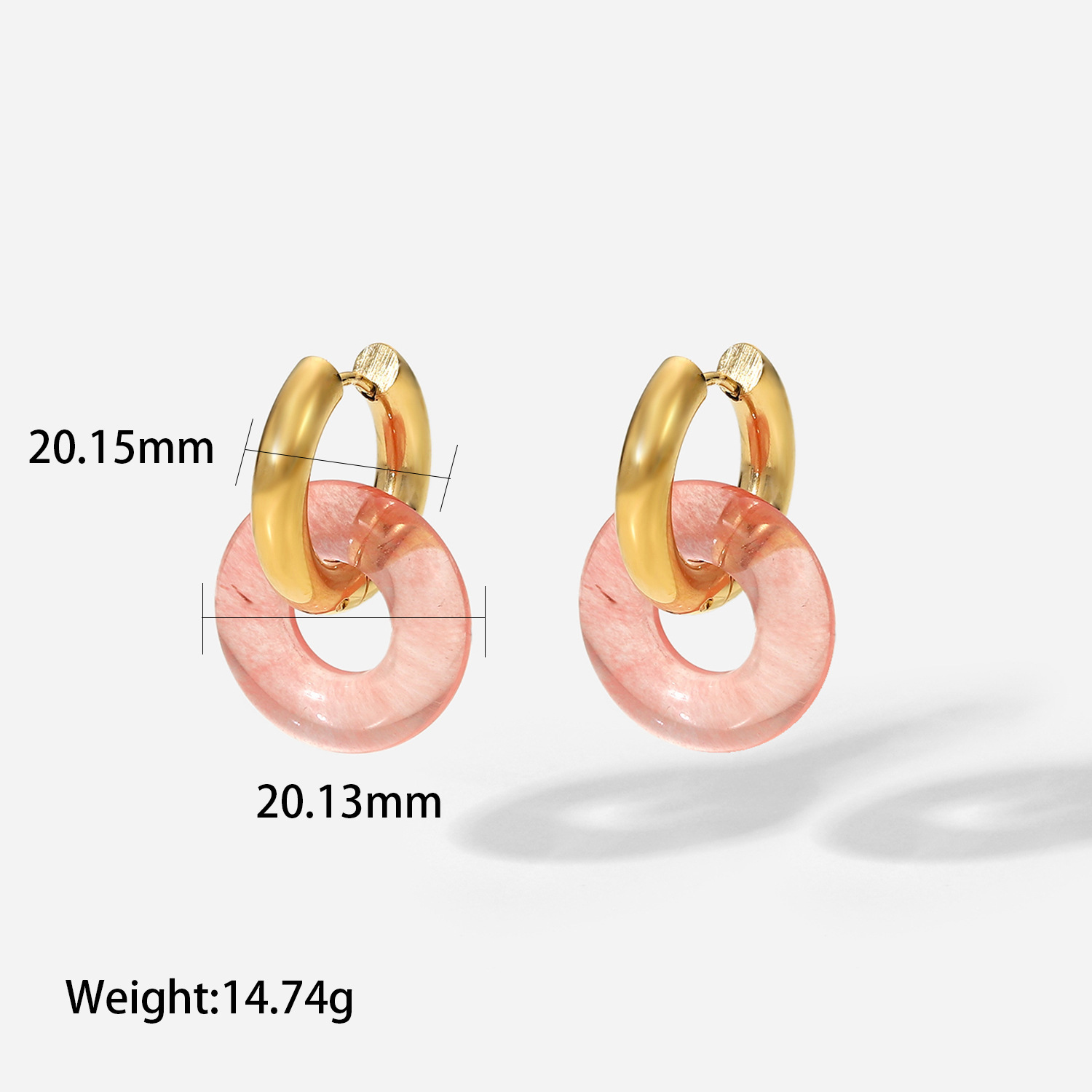 Fashion Retro Natural Stone Ring Earrings For Women