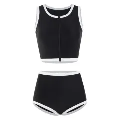 Korean-style Minimalist Fashion New Spa Resort Swimsuit Set - Black - View 1