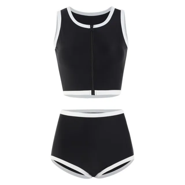 Korean style Minimalist Fashion New Spa Resort Swimsuit Set Black - Shop at LoveMi