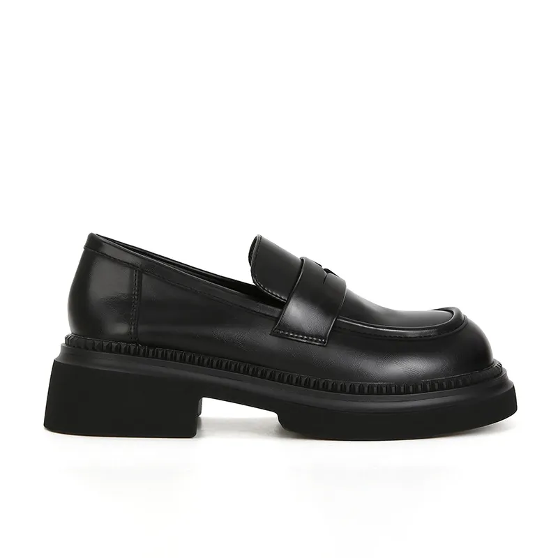 British Style Retro Rub Colored Thick Bottom Loafers - Red