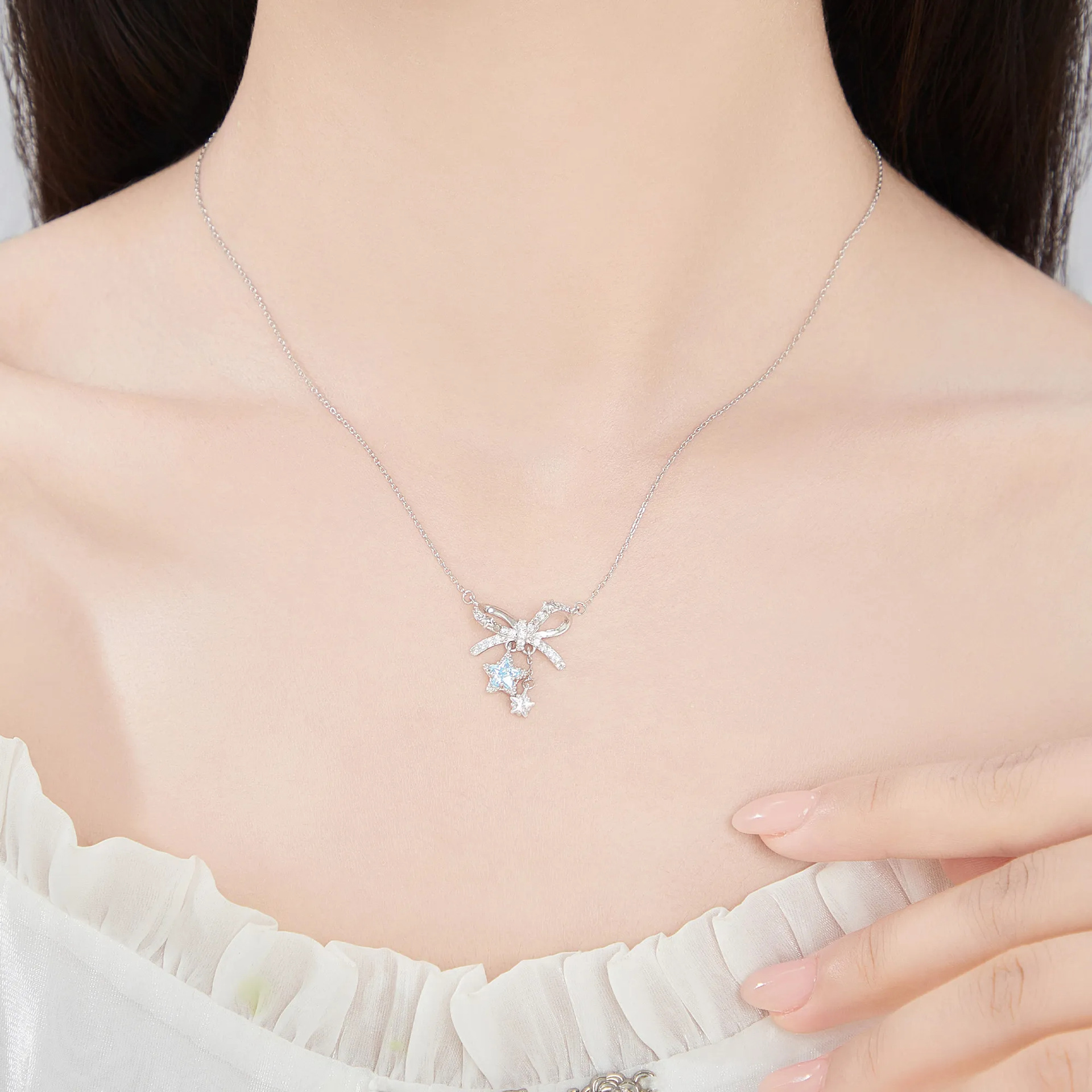 Sterling Silver Bow Necklace, picture 5 of 5