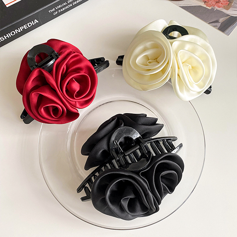 Rose Flower Hair Clip High-grade Satin Temperament