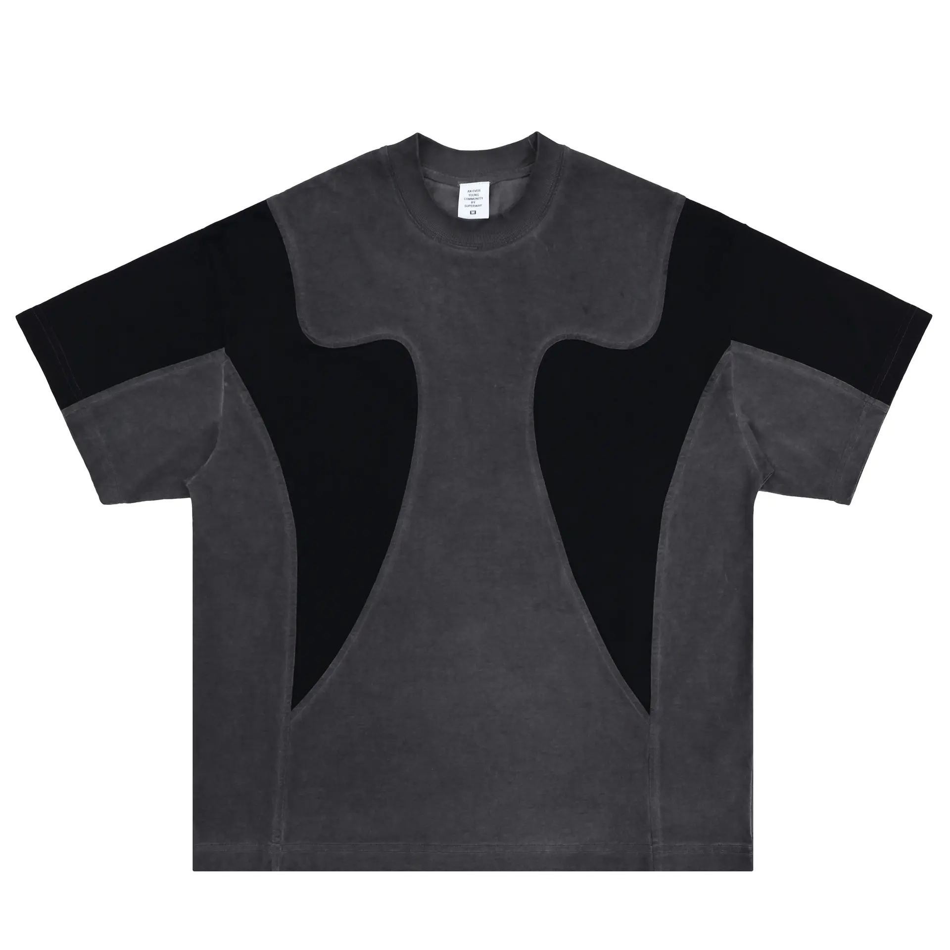 American Patchwork Retro Distressed Men's T-shirt Washed