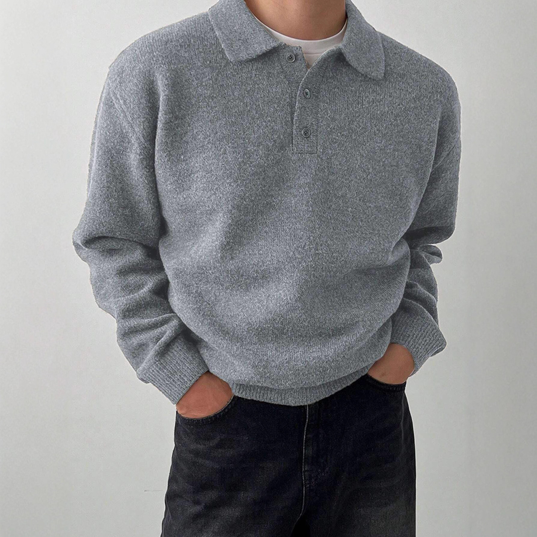 Turtleneck Knit Top For Layering With A Thick Outer Coat