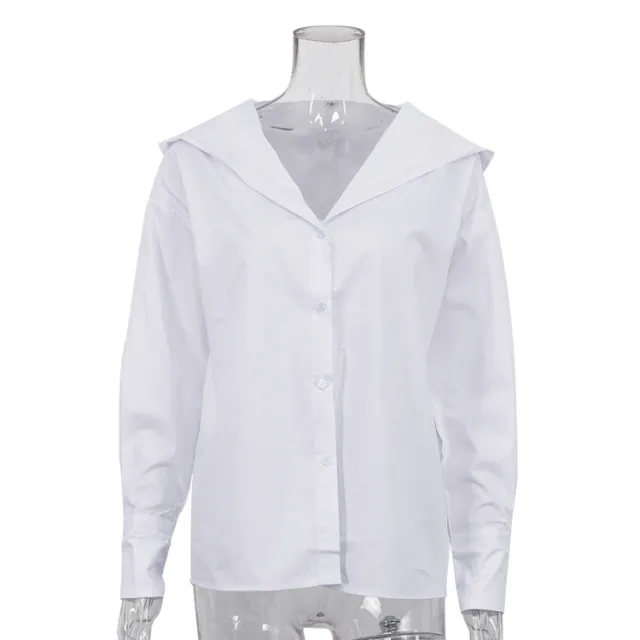 Cotton White Long Sleeve Hooded Shirt White - Shop at LoveMi