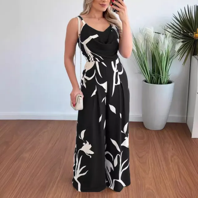 Women's Backless Waist Trimming Wide leg Jumpsuit Black - Shop at LoveMi