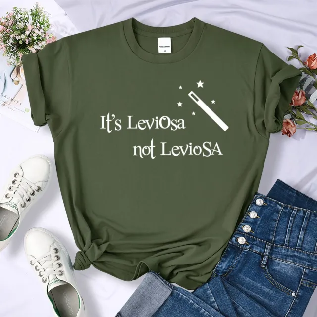 Magic Letter Print Short sleeve T shirt Top Army Green - Shop at LoveMi