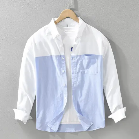 Mens Patchwork Long Sleeve Top