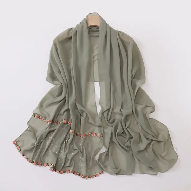 Women's Fashion Personality Pearl Chiffon Headcloth Pine Leaf Colors - Shop at LoveMi